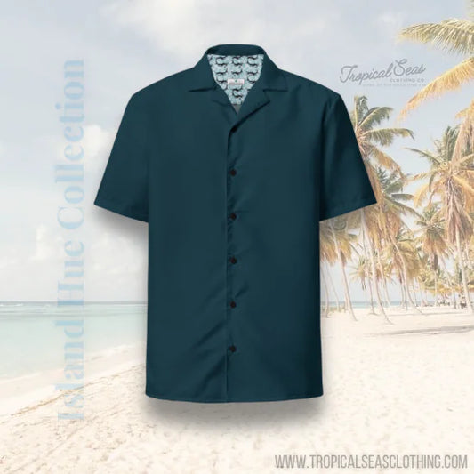 Dark Seas Blue button shirt (UPF50+ Protection)