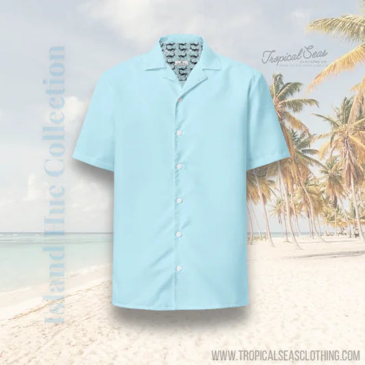 Bahama Water Blue Button Shirt (UPF50+ Protection)